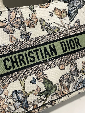 Open image in slideshow, Dior Book Tote Multicolor Butterfly Embroidered