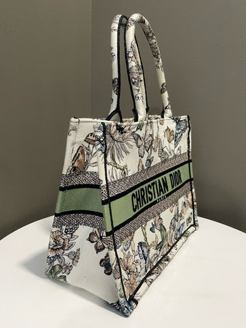 Open image in slideshow, Dior Book Tote Multicolor Butterfly Embroidered
