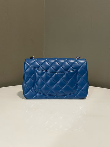 Open image in slideshow, Chanel 21P Quilted Mini Rectangular Blue Lambskin