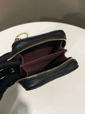 Open image in slideshow, Chanel Quilted Vertical Phone Chain Black Caviar