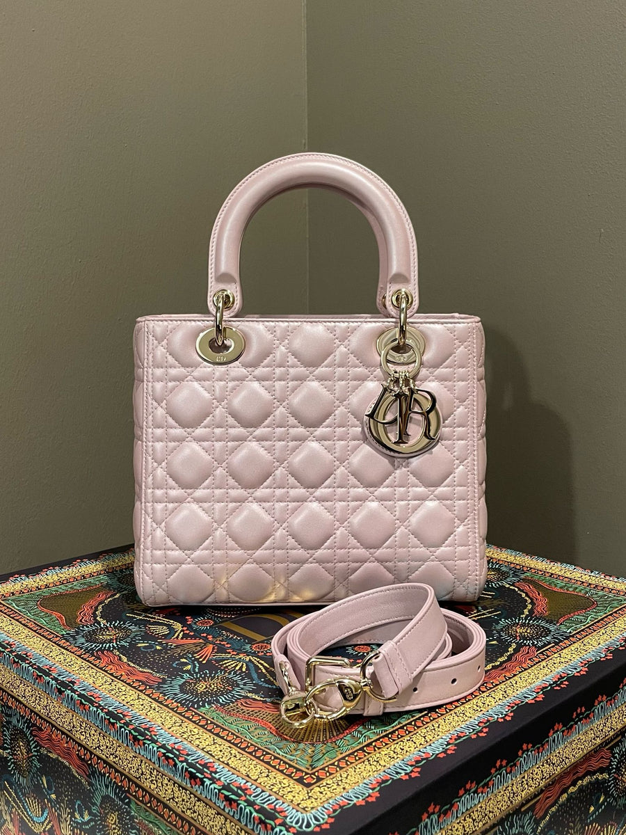 Dior Classic Lady Dior Pearly Lotus Pink Lambskin