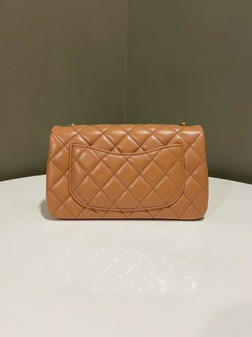Open image in slideshow, Chanel Quilted Pearl Crush Mini Rectangular Caramel Lambskin