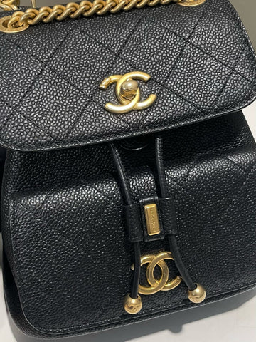 Open image in slideshow, Chanel CC Quilted Backpack Black Caviar