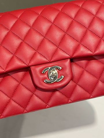 Open image in slideshow, Chanel Classic Quilted Medium Double Flap Red Lambskin