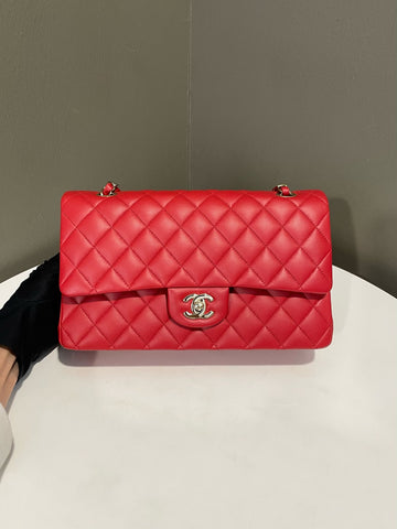 Open image in slideshow, Chanel Classic Quilted Medium Double Flap Red Lambskin