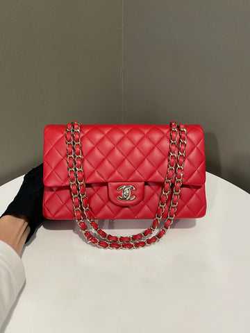 Open image in slideshow, Chanel Classic Quilted Medium Double Flap Red Lambskin