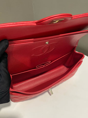 Open image in slideshow, Chanel Classic Quilted Medium Double Flap Red Lambskin