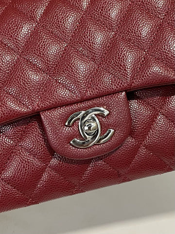 Open image in slideshow, Chanel Classic Quilted Medium Double Flap Burgundy Caviar