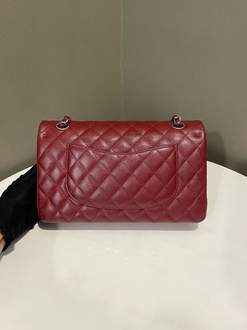 Open image in slideshow, Chanel Classic Quilted Medium Double Flap Burgundy Caviar