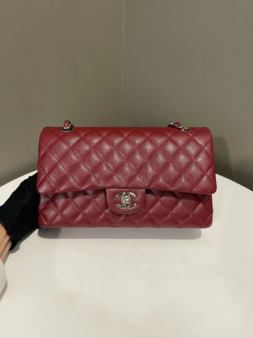 Open image in slideshow, Chanel Classic Quilted Medium Double Flap Burgundy Caviar
