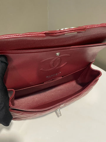 Open image in slideshow, Chanel Classic Quilted Medium Double Flap Burgundy Caviar