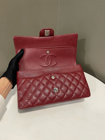Open image in slideshow, Chanel Classic Quilted Medium Double Flap Burgundy Caviar