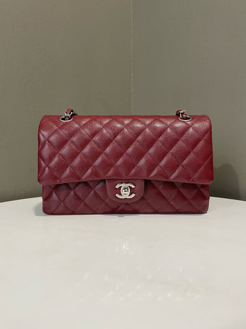 Open image in slideshow, Chanel Classic Quilted Medium Double Flap Burgundy Caviar