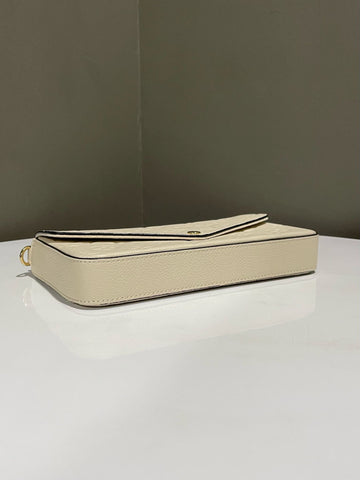 Open image in slideshow, Louis Vuitton Felicie Pochette Creme Monogram Empreinte Leather