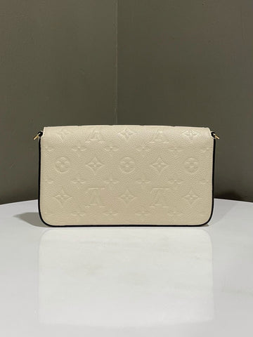 Open image in slideshow, Louis Vuitton Felicie Pochette Creme Monogram Empreinte Leather