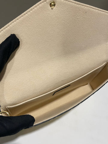 Open image in slideshow, Louis Vuitton Felicie Pochette Creme Monogram Empreinte Leather
