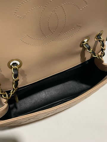 Open image in slideshow, Chanel Filigree Flap Bag Beige/ Black Caviar