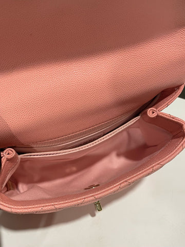 Open image in slideshow, Chanel Quilted Coco Handle Sakura Pink Caviar