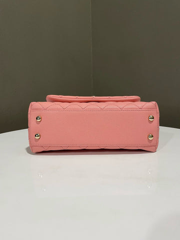 Open image in slideshow, Chanel Quilted Coco Handle Sakura Pink Caviar