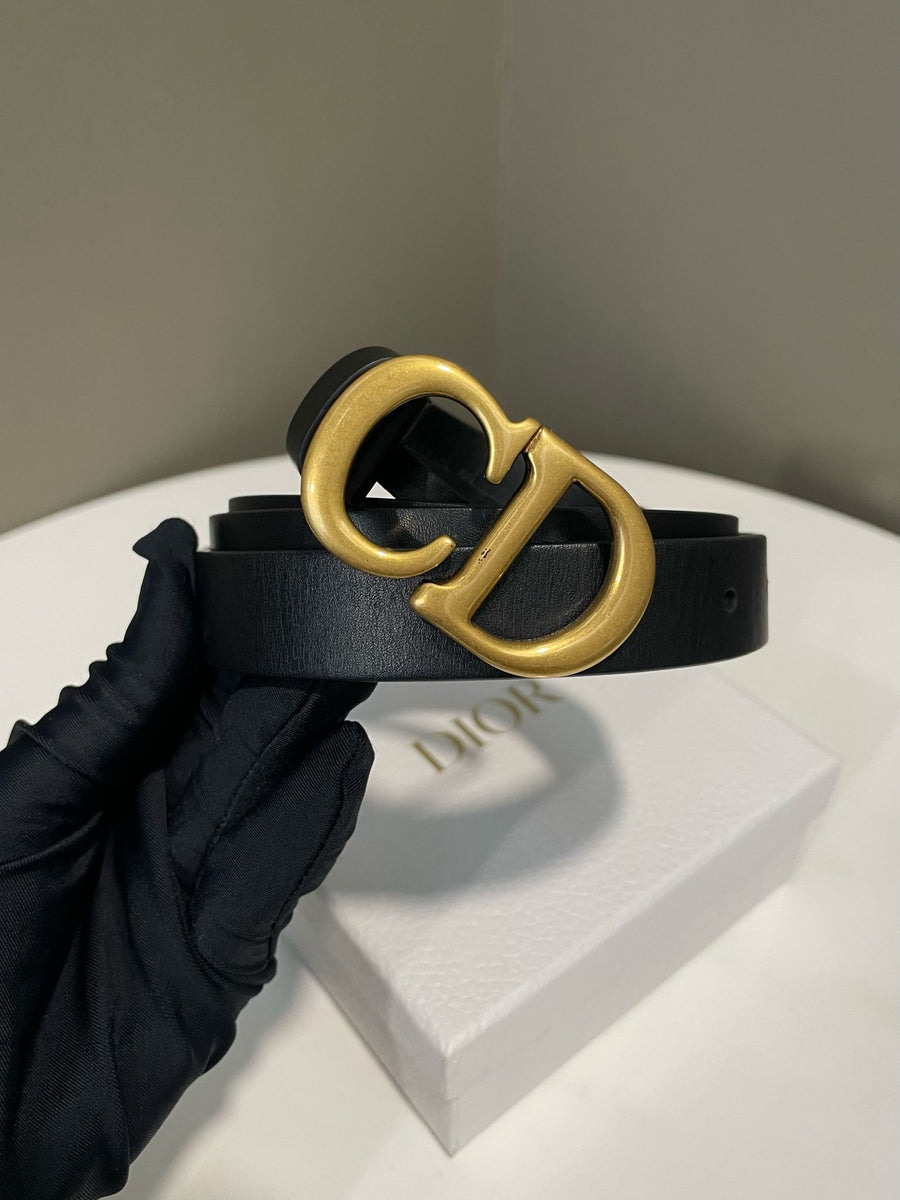 Dior CD Logo Buckle Belt Black Leather – LOVELOTSLUXURY