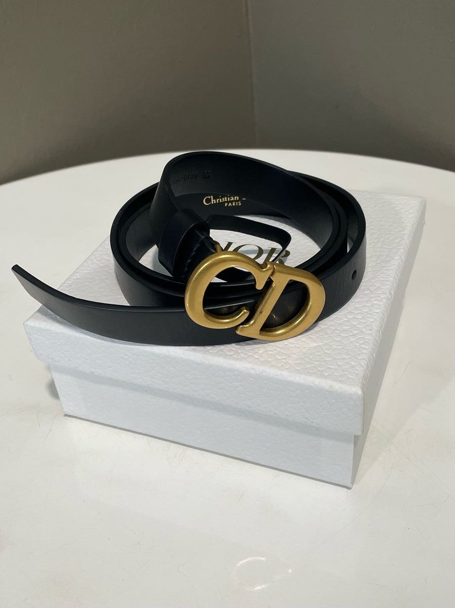 Dior CD Logo Buckle Belt Black Leather – LOVELOTSLUXURY