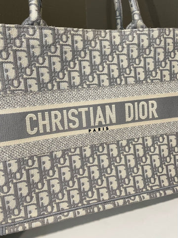Open image in slideshow, Dior Book Tote Grey Oblique Embroidery