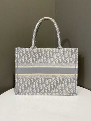 Open image in slideshow, Dior Book Tote Grey Oblique Embroidery