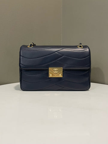 Open image in slideshow, Chanel Quilted Scallop Flap Bag Midnight Lambskin