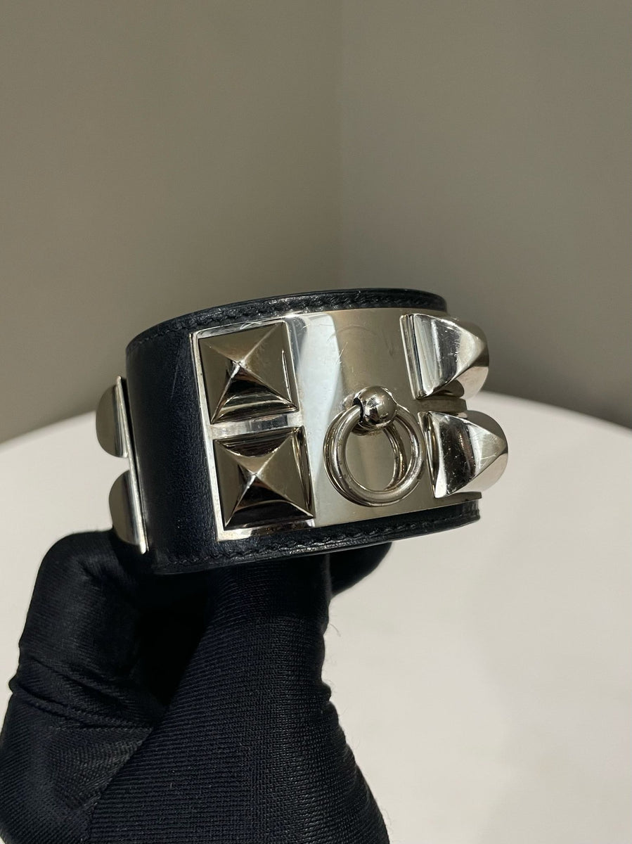 【出会えた一点物】HERMES CDCブレスレットブラックPHW Hermes CDC Bracelet Black – LOVELOTSLUXURY