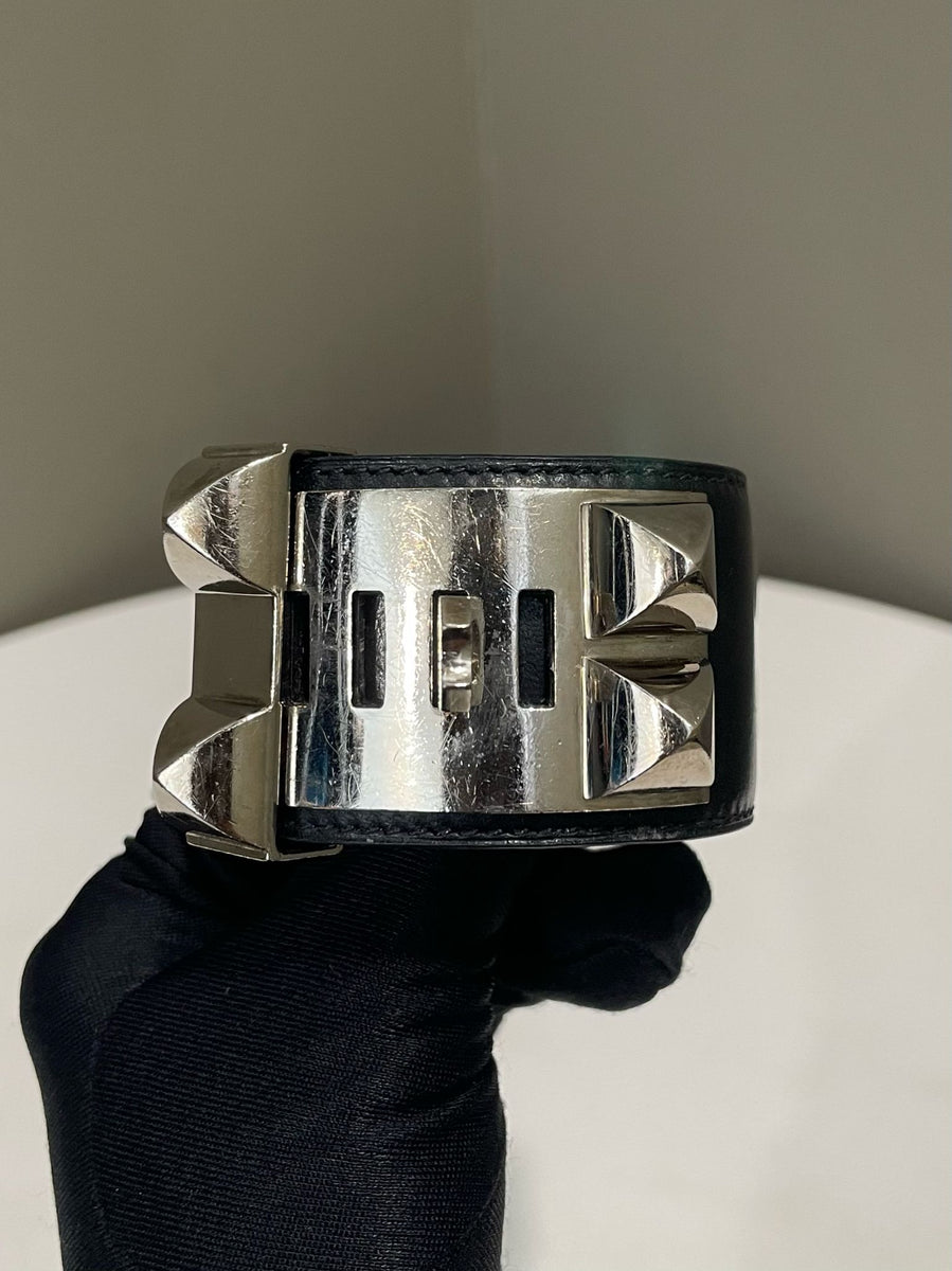 【出会えた一点物】HERMES CDCブレスレットブラックPHW Hermes CDC Bracelet Black PHW – LOVELOTSLUXURY