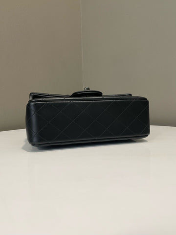 Open image in slideshow, Chanel Quilted Top Handle Mini Rectangular So Black Stiff Lambskin