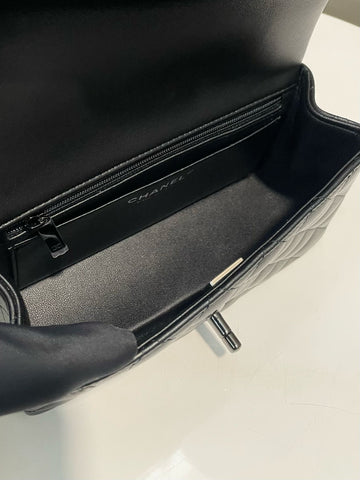 Open image in slideshow, Chanel Quilted Top Handle Mini Rectangular So Black Stiff Lambskin