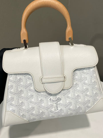 Open image in slideshow, Goyard Mini Saigon Souple Bag White Goyardine / Calfskin