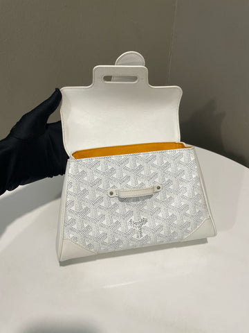 Open image in slideshow, Goyard Mini Saigon Souple Bag White Goyardine / Calfskin