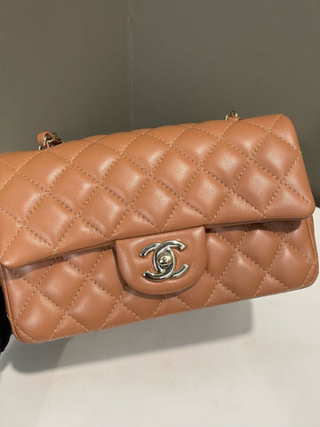 Open image in slideshow, Chanel Quilted Classic Rectangular Caramel Lambskin