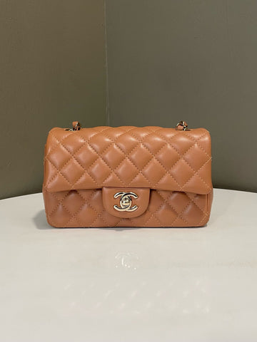 Open image in slideshow, Chanel Quilted Classic Rectangular Caramel Lambskin