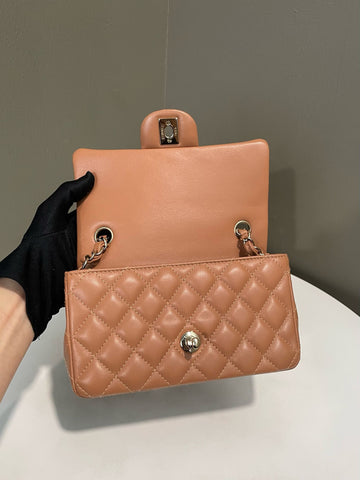 Open image in slideshow, Chanel Quilted Classic Rectangular Caramel Lambskin