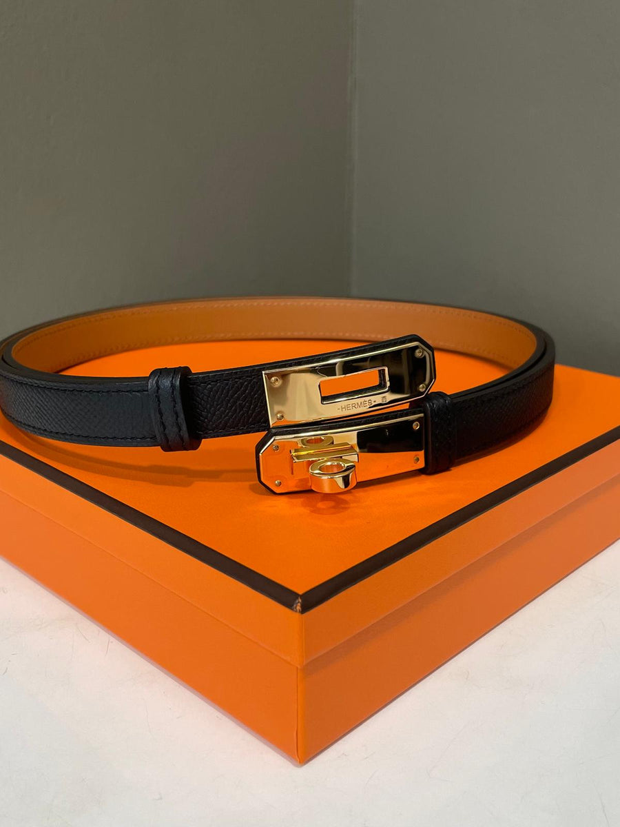 Hermes Kelly Belt Noir Epsom