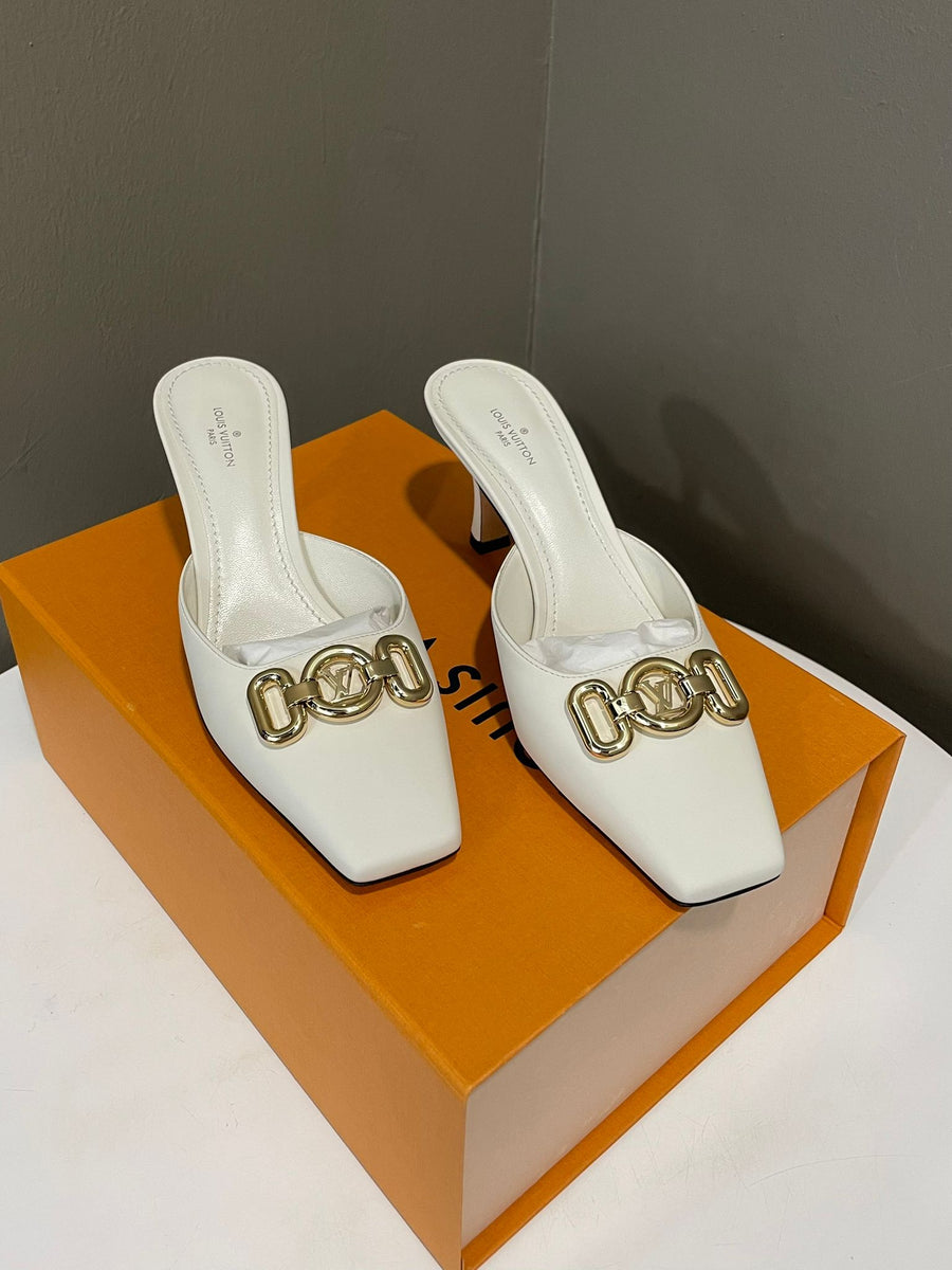 Louis Vuitton Rotary Mule Ivory White GHW Size 37 – LOVELOTSLUXURY