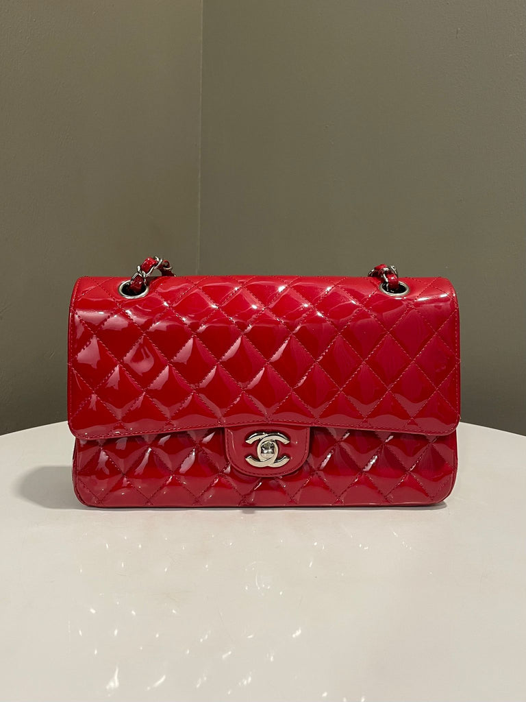 Chanel Classic Quilted Medium Double Flap Red Patent