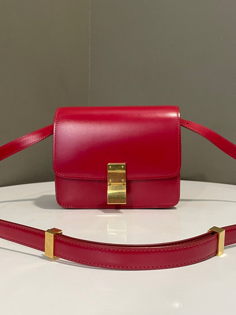 Celine Box Bag Ruby Red Calfskin 