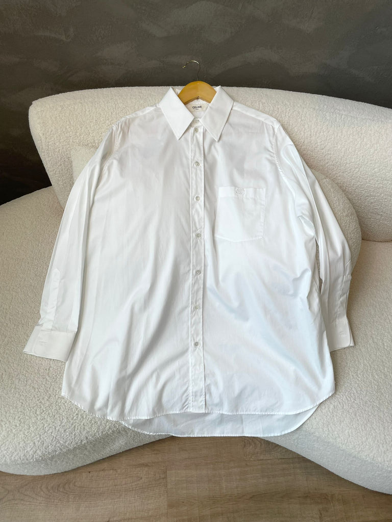 Celine Boyfriend Shirt White