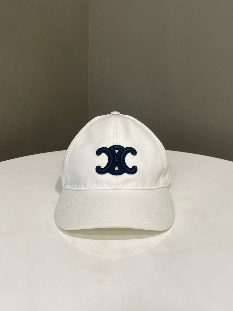 Celine Casquette Baseball Cap White/ Cotton
