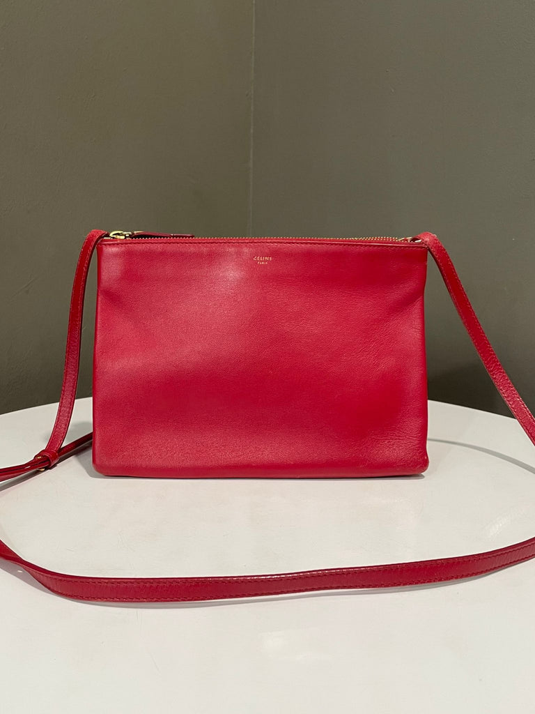 Celine Trio Crossbody Bag Red