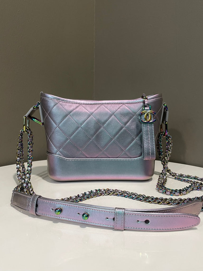 Chanel 17K Quilted Gabrielle Hobo Iridescent Purple