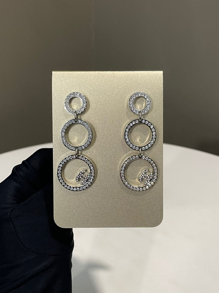 Chanel 17S Dangling Round Cc Earrings
