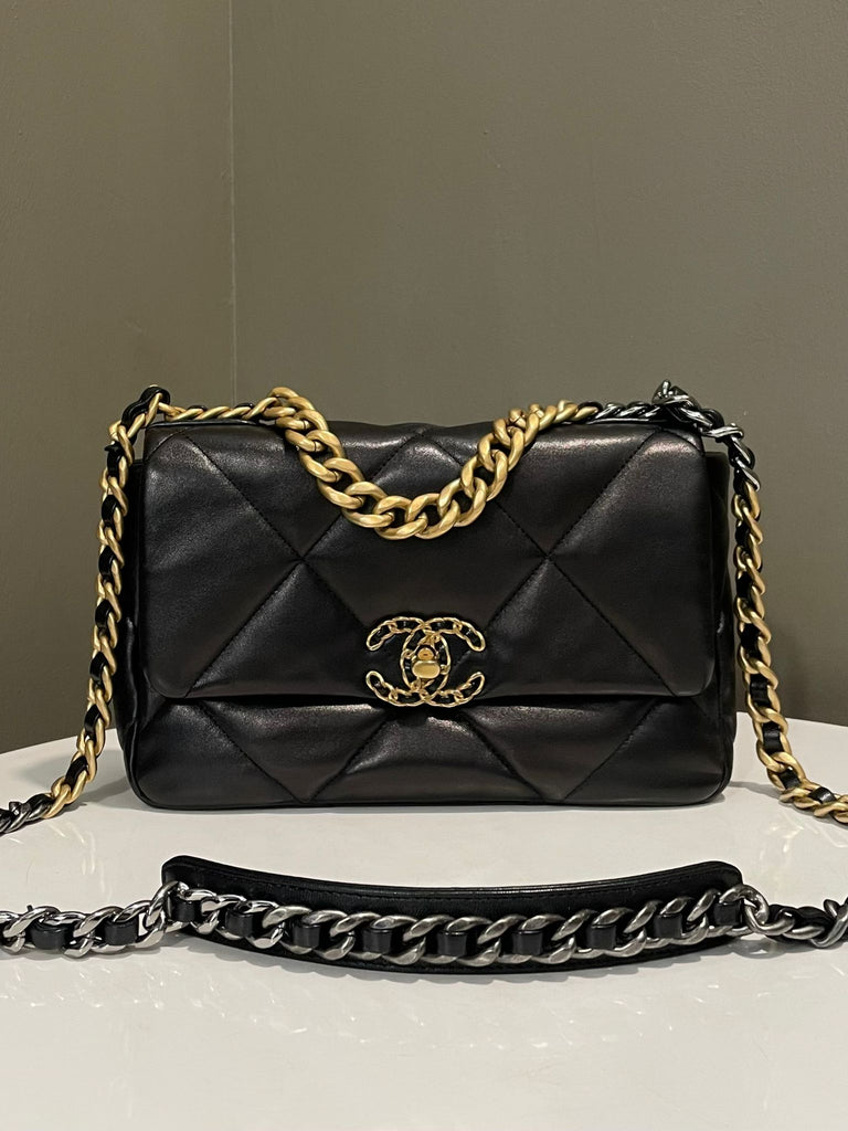 Chanel 19 Flap Bag
Black Lambskin
