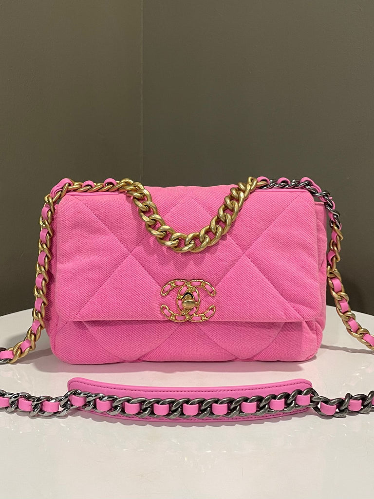 Chanel 19 Flap Bag Pink Denim