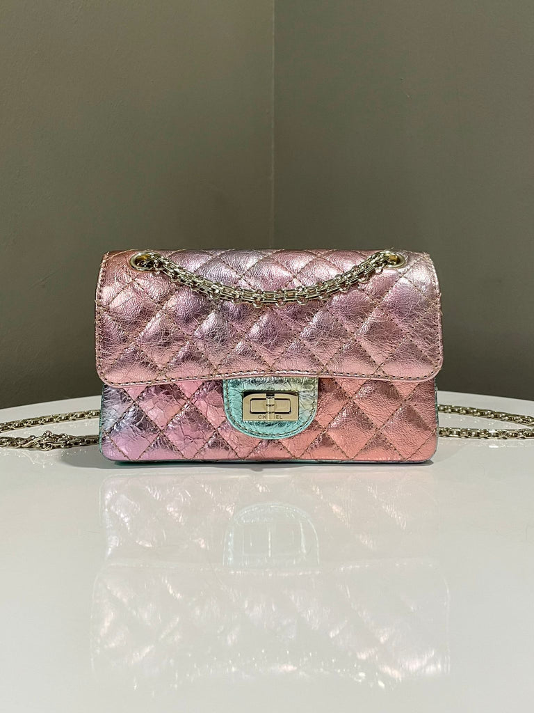 Chanel 20A Mini Reissue 2.55 Bag Rainbow Metallic Aged Leather