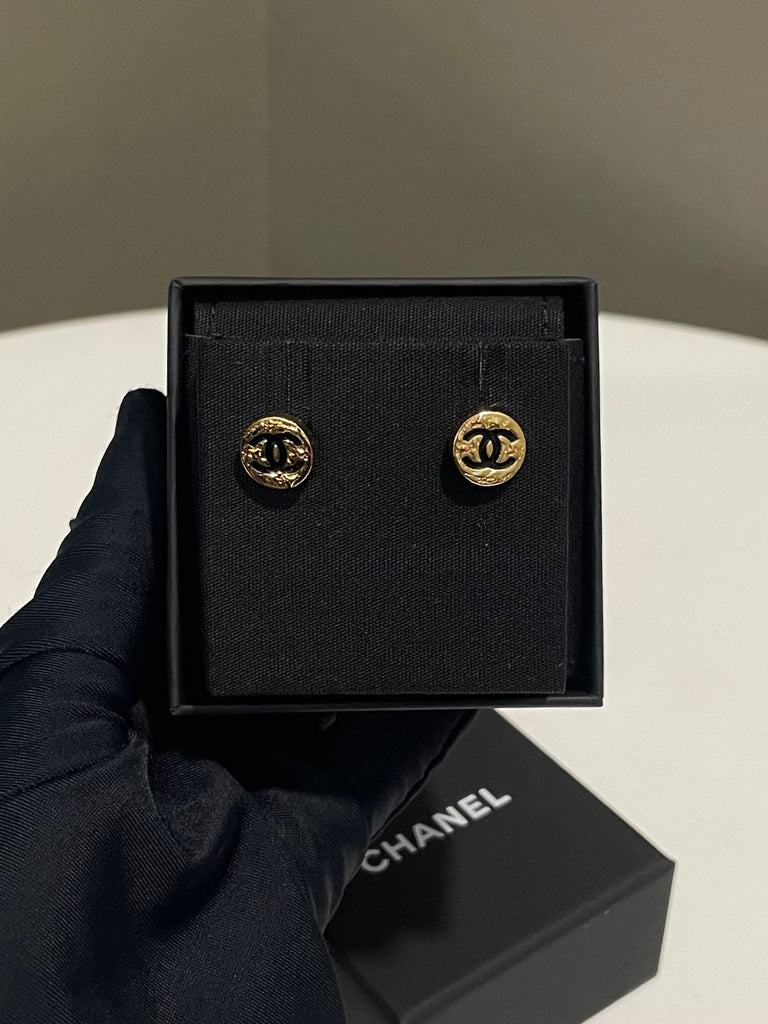 Chanel 20C Cc Round Earring Gold 